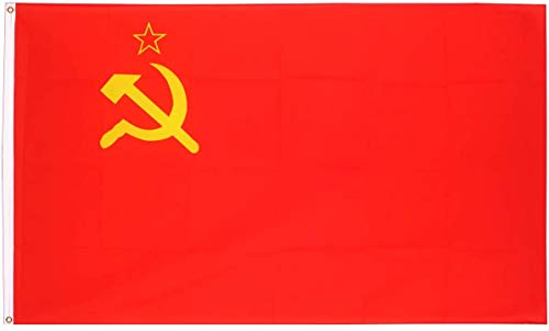Ericraft Bandera Unión Soviética Grande 90x150cms Bandera URSS de balcón para Exterior Reforzada y con 2 Ojales metálicos, Bandera soviética Tela, Soviet Union Flag