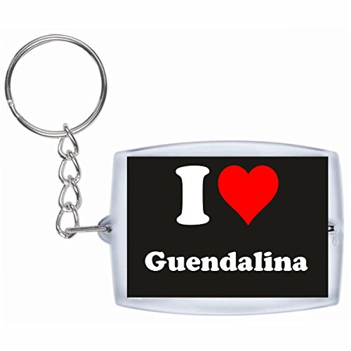 EXCLUSIVO: Llavero "I Love Guendalina" en Negro, una gran idea para un regalo para su pareja, familiares y muchos más! - socios remolques, encantos encantos mochila, bolso, encantos del amor, te, amigos, amantes del amor, accesorio, Amo, Made in Germany.