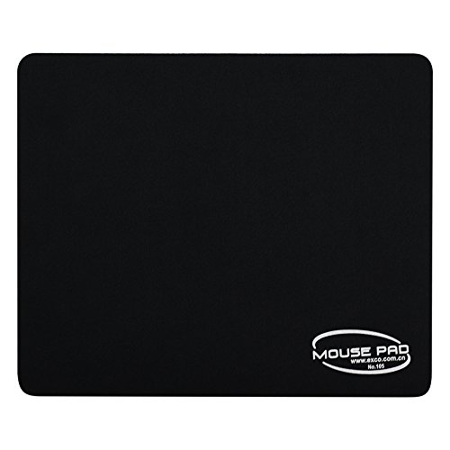 EXCO Comfortable Mouse Pad Superfine Fiber Surface Smooth Silk Sensors Base de Goma Antideslizante Wipe Washable para Computadora portátil-Negro (220 * 180 * 2.5mm-Negro)