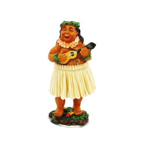 Exotenherz.de - Figurita hawaiana para el salpicadero, diseño de hawaiano con ukulele