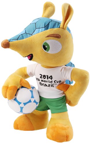 FIFA - Peluche de fuleco de 52 cm con pelota debajo del brazo la mascota oficial de la copa mundial de la fifa 2014 brasil