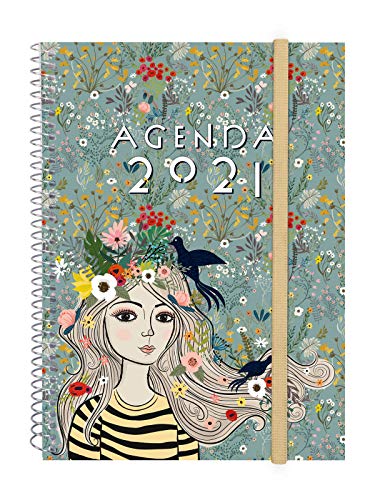 Finocam - Agenda 2021 Semana vista apaisada Espiral Design Collection Lady Español, Sobremesa - E10-155x212 mm