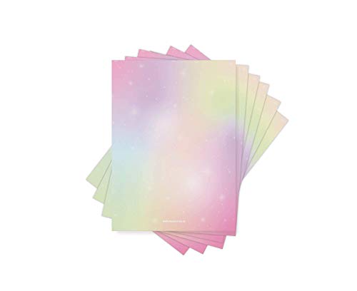 Friendly Fox - Papel de carta (50 hojas, A4, colorido, para escribir), diseño de arcoíris, niños y adultos