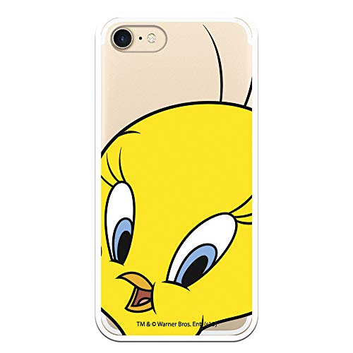 Funda para iPhone 7 - iPhone 8 - iPhone SE 2020 Oficial de Looney Tunes Piolín Silueta Transparente para proteger tu móvil. Carcasa para Apple de silicona flexible con Licencia Oficial de Warner Bros.