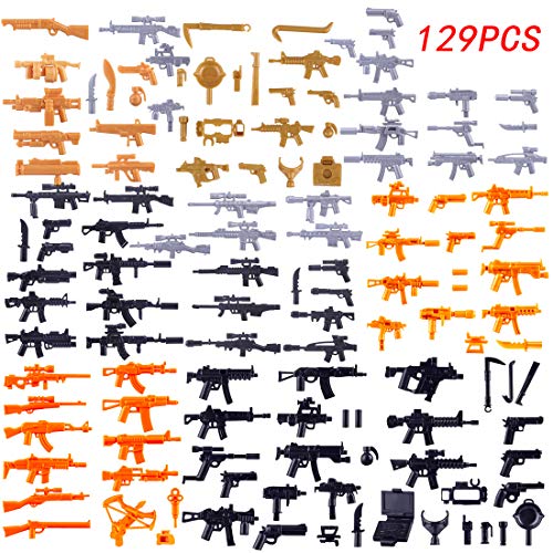 FutureShapers 129St. Set de Armas Personalizadas para los Soldados de la policía. Figuras del Equipo SWAT, Coinciden con el Lego.