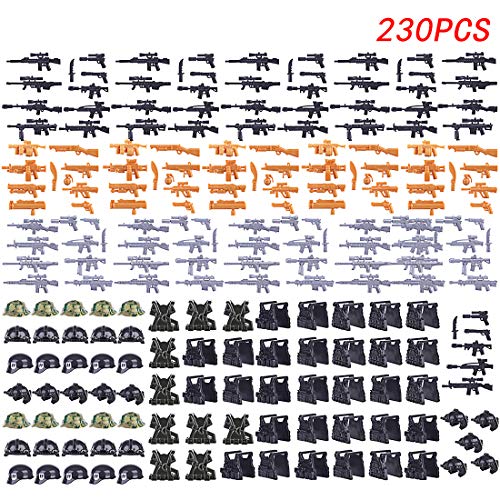 FutureShapers 230St. Conjunto de Chaleco, Casco y Armas Personalizadas para los Soldados de la policía Figuras del Equipo SWAT, Partido Lego