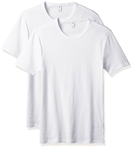 G-STAR RAW Base R T S/s 2-Pack Camiseta, Blanco (White 110), L para Hombre