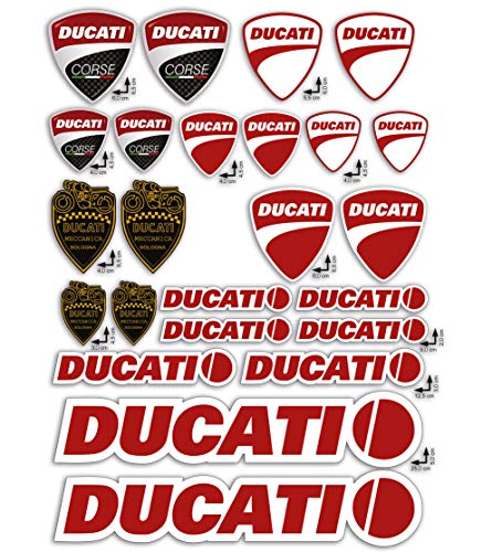 GamesMonkey Stickers Pegatinas Set Ducati Corse Logo Panel Entero 24pz Oferta Motor Casco Moto …