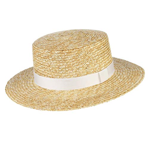 GEMVIE Sombrero Paja para Mujer de Rafia Sombreros Primavera Verano Panama Pamelas del Sol Proteción UV Transpirable ala Ancha para Vacaciones Playa
