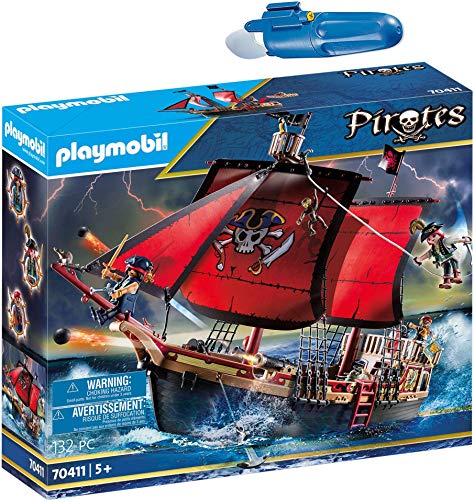 geobra Brandstätter PLAYMOBIL® Pirates Set de 2 Juegos 70411 5159 Barco Pirata Calavera + Motor Submarino