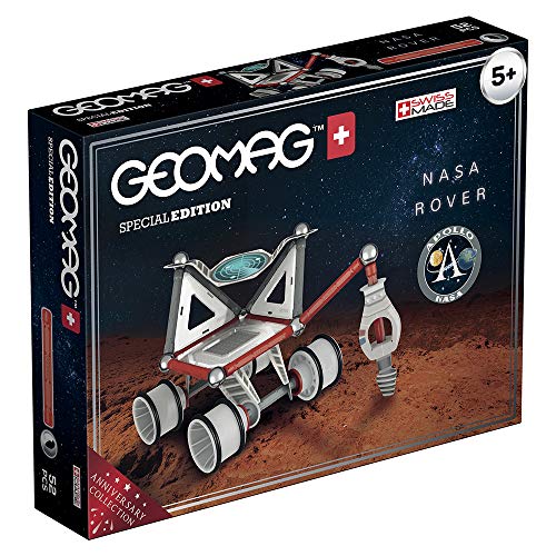 Geomag- Special Edition Rover NASA Construcciones Magnéticas, Color multicolor (blanco/gris/rojo/azul), 52 unidades (809) , color/modelo surtido