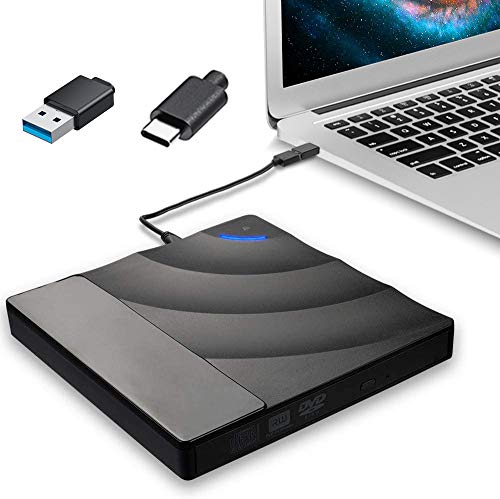 Grabadora CD / DVD Externa , USB 3.0 Touch Control Grabador de unidad de CD / DVD +/- RW externa, para Win 10/8/7 / XP / Vista / Linux / Mac OS
