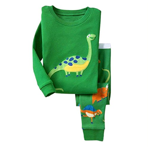 Grsafety Dinosaurio pijamas para niños juego de ropa de algodón del niño Oys PjsSleepwear para Chicos si 5-6Y