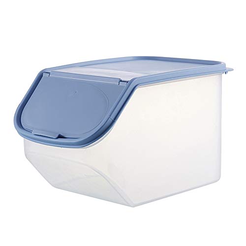 Gzh Caja de Almacenamiento de Cereales Clara de Cocina de arroz de Grano dispensador de Comida Organizador de contenedores (Color : Blue)