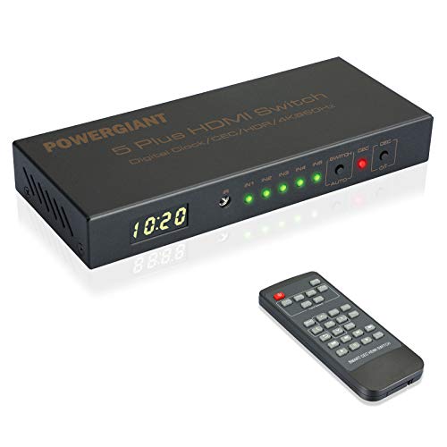 HDMI Switch 5 in 1 out | Función de HDMI-CEC | HDMI Splitter con Velocidad de Transmision hasta 18 gbps | Compatibilidad Amplia | Ajustar Automáticamente la Resolución de Imagen