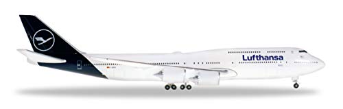 Herpa 531283 - Boeing 747-8, Intercontinental, biplano de Lufthansa, Alas, aeromodelismo, Aviador, construcción de maquetas, Modelos en Miniatura, Objeto de colección, Metal - Escala 1:500