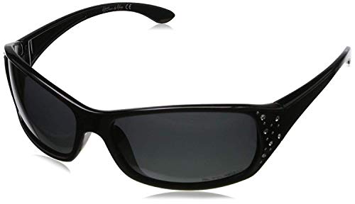 Hornz HZ Serie Elettra – Gafas de sol polarizadas para mujer Marco negro de medianoche - Lente de humo oscuro