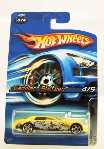 Hot Wheels - 2006 - Tag Rides - 4/5 Cars - Cadillac Sixteen - Yellow Custom Paint - #074 - Limited Edition - Collectible by Hot Wheels