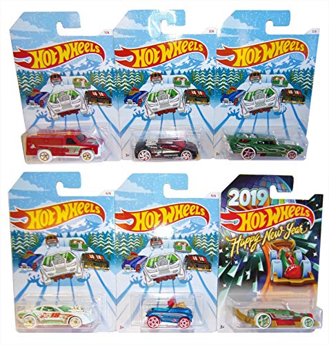 Hot Wheels Mattel Holiday Hot Rood 6 Pack Invierno 2018 Autos Modelo para niños y coleccionistas