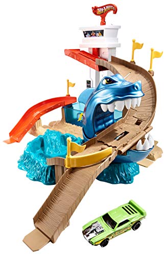 Hot Wheels - Pista Tiburón Devorador, Pista de Coches de Juguete (Mattel BGK04)