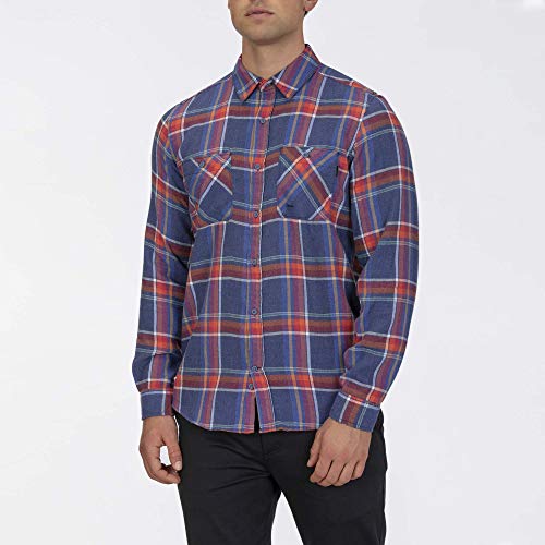 Hurley M Creeper Washed L/S Camisa, Hombre, Gym Blue, L