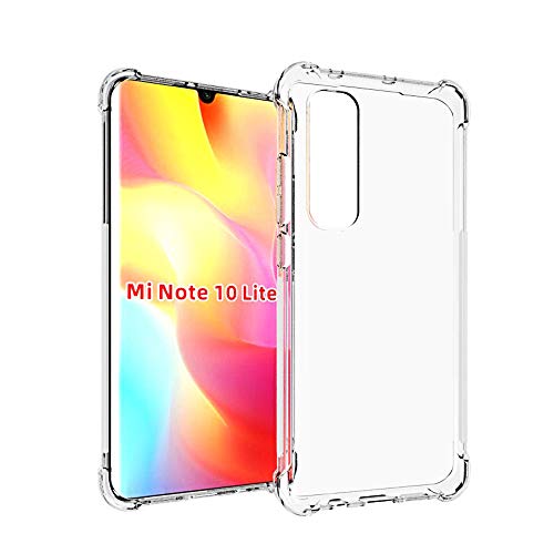 HUUH Funda para Xiaomi Mi Note 10 Lite,TPU Ultrafino,Altamente Transparente,no deformable,Duradero,Engrosado en Cuatro Esquinas,Caja del teléfono Anti-caída