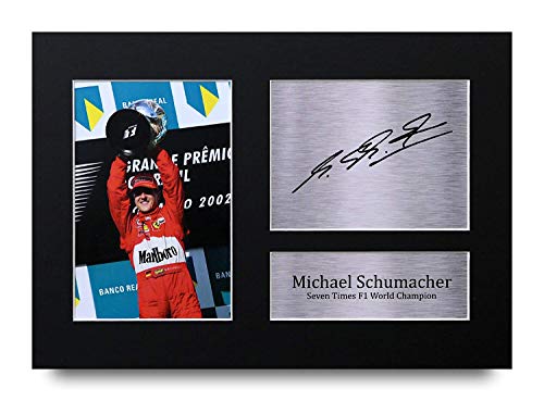 HWC Trading Michael Schumacher A4 Sin Marco Regalo De Visualización De Fotos De Impresión De Imagen Impresa Autógrafo Firmado por Fórmula F1 Uno Ventiladores