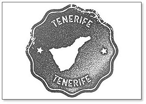 Imán para nevera con diseño de mapa de Tenerife, estilo retro.