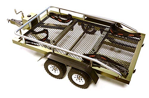 Integy RC Model Hop-ups C27733GUN Machined Alloy Flatbed Dual Axle Car Trailer Kit for 1/10 Scale RC 580x320x110mm