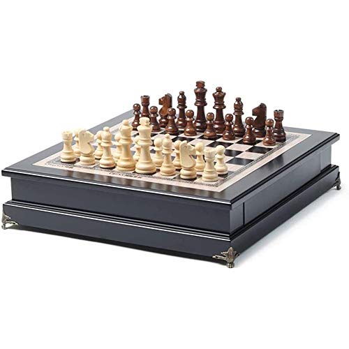 JJSFJH Los juguetes de gama alta Computer Chess -Chess Conjunto plegable magnética de plástico Juego de mesa for niños portátiles sólido de ajedrez de madera Tamaño del juego for adultos decoración de