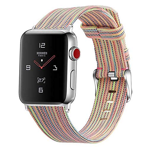 JKC moda lona nylon reloj correa para Apple iwatch 1 2 3 4 5 38/40mm 42/44mm reloj inteligente bandas para iphone relojes mujeres hombres unisex