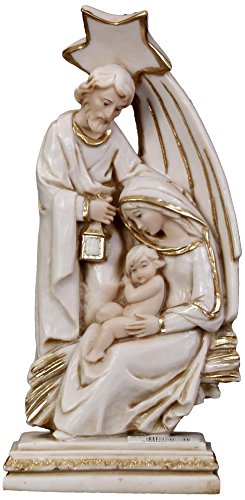 Joana Darque Estatua del Pesebre de la Sagrada Familia con Estrella, Marfinite, Blanco, 26x12x12 cm