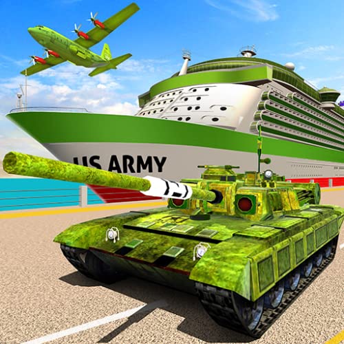 Juego de transporte del ejército de EE. UU. - aviones de carga y tanques del ejército
