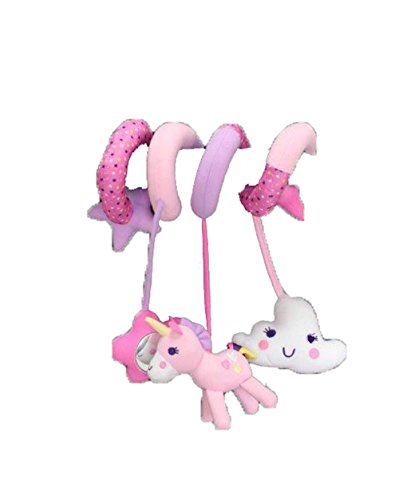 Juguete para bebé con diseño de unicornio de color rosa en espiral, de Spiraloo Pushcair, para asiento de coche, cuna