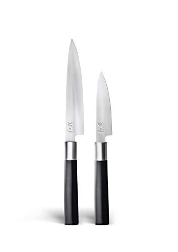 KAI Wasabi 67-W20 - Juego de cuchillos (2 unidades), color negro