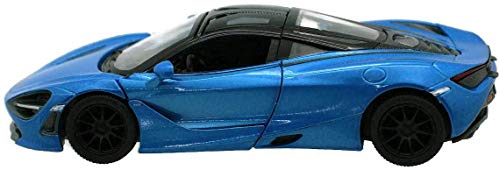 Kinsmart McLaren 750S 1:36 Modelo a Escala Coche Fundición a presión de Metal Puertas de Gaviota Totalmente funcionales Retroceso Go Superpower (Azul)