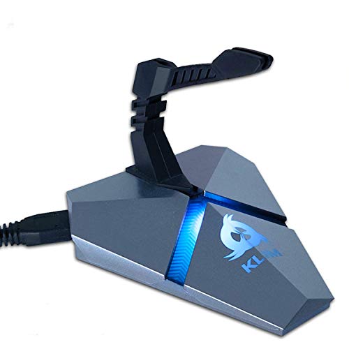 KLIM™ Bungee - Soporte para Cable de ratón + Hub USB 3.0 con 3 Puertos + Producto multifunción + Retroiluminado + Bungee de ratón con Soporte para Cable + 5 años de garantía + Nueva VERSIÓN 2020