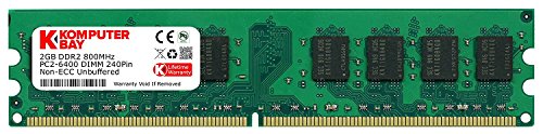 Komputerbay - Memoria de escritorio, 2 GB (800 DIMM, DDR2, 800MHz PC2-6400, PC2 6300)