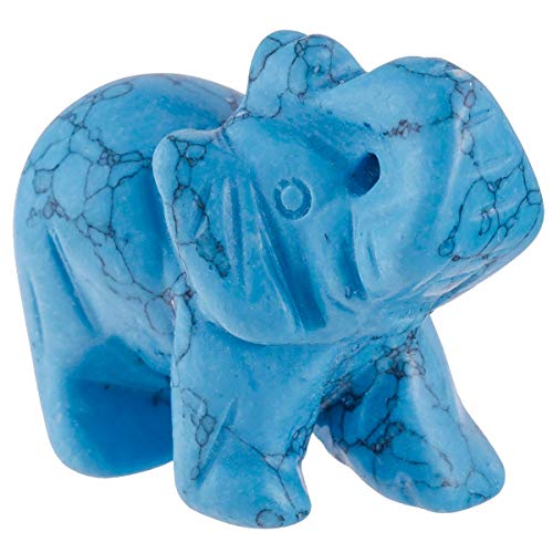 Kyeygwo - Figura de elefante de cristal hecha de piedras preciosas tallada a mano, para decoración o como amuleto