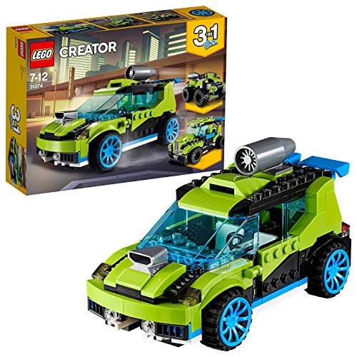 LEGO Creator 3 en 1 - Coche de Rally a Reacción, Juguete de Construcción de Vehículos de Carreras de Color Verde con Detalles Realistas para Niños y Niñas de 7 a 12 Años (31074)