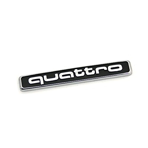 Letras originales de Audi Quattro en la parte posterior Logotipo del emblema exterior portón trasero cromado negro 8R0853737A2ZZ