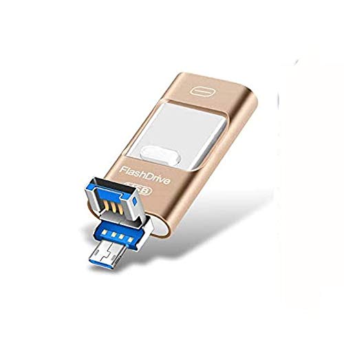 Licyley Pendrive 64GB para iPhone 3 en 1 Memoria USB para iPhone Android Computadoras Laptops Flash Drive Expansión de Memoria para iPhone, Android, PC