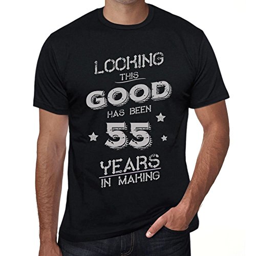 Looking This Good Has Been 55 Years is in Making Hombre Camiseta Negro Regalo De Cumpleaños