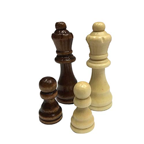 Madera Juego de ajedrez Rey 7.7cm 32 Piezas de ajedrez Figuras Peones Adultos Torneo de Juego de los niños de Juguete