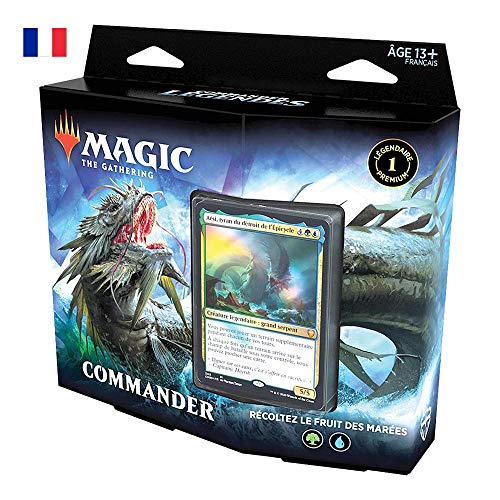 Magic The Gathering Commander Leygendes - Recoge el Fruto de Las Mareas | Deck de 100 Cartas Listas para Jugar | 1 Comandante Premium | Azul Verde C78581010