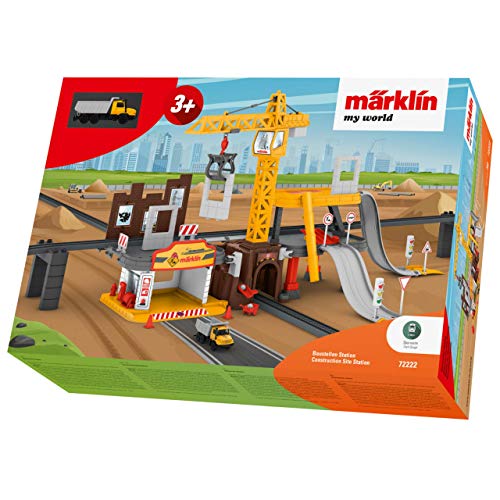 Märklin- My World Baustellen Station Ergänzungspackung Modelo ferroviario, Color Amarillo (72222)