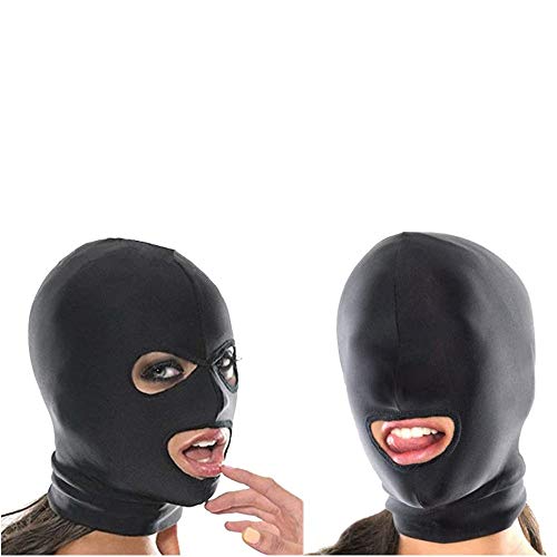 Máscara para la cabeza B_D_S_M Dos máscaras combinadas Máscara de tela Spandex para la cabeza Máscara para la cabeza hecha con la boca abierta (2 piezas (3 agujeros + boca abierta)