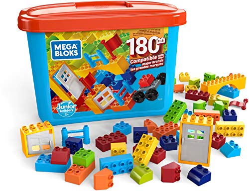Mega Bloks Caja de 180 bloques de construcción, juguetes niños +2 años (Mattel GJD22)