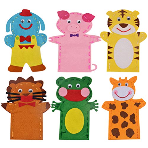 MILISTEN Kits de Costura de Marionetas de Mano Calcetines de Fieltro Kit de Fabricación de Bricolaje para Niños Manualidades Proyecto Educativo Juguetes Educativos 6 Piezas de Colores