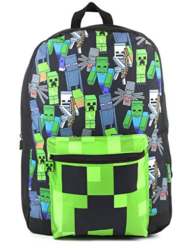 Minecraft Mochila Para Niños Niños Negro Gamer Bag Mochila Escolar